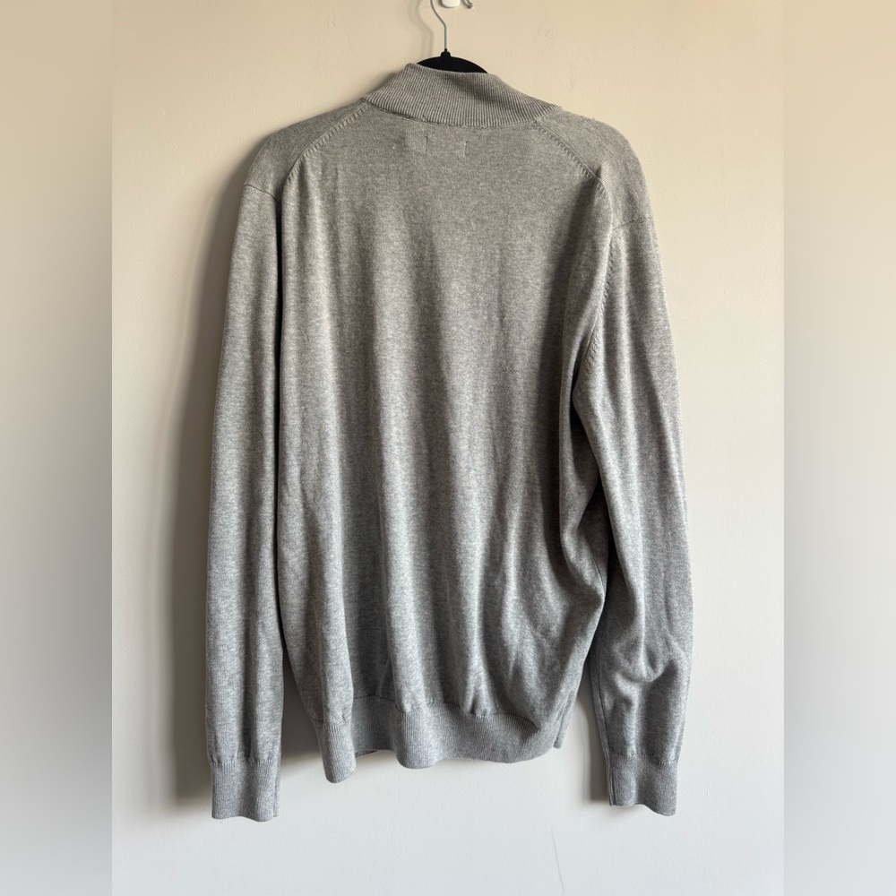 NWT Chaps Men’s Light Gray Heather Pullover Cotton Long Sleeve Sweater - Picture 2 of 7